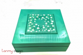3D Lacquer box with spring flower painting